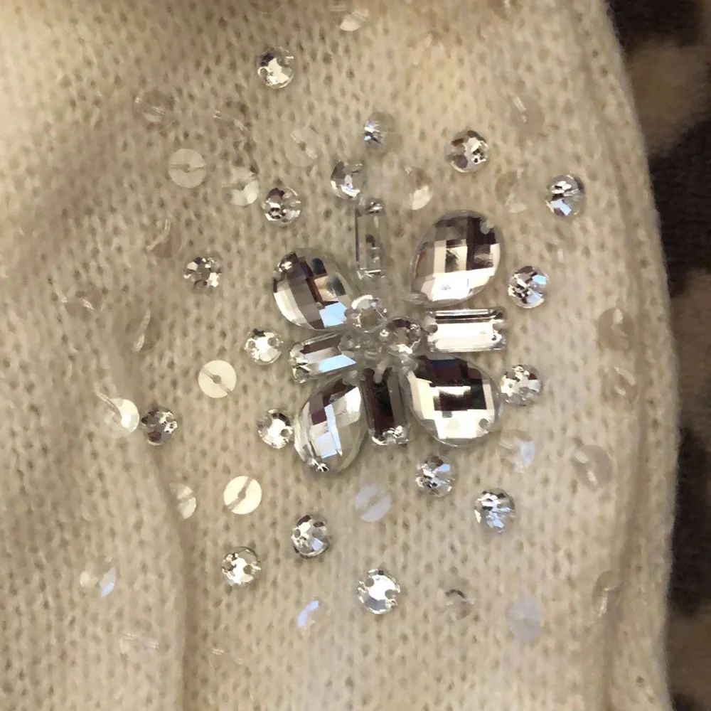 Abercrombie Kids Cream Beanie Hat Jewels One Size